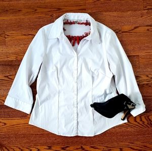 🇦🇺 Australian unbranded stretchy white blouse